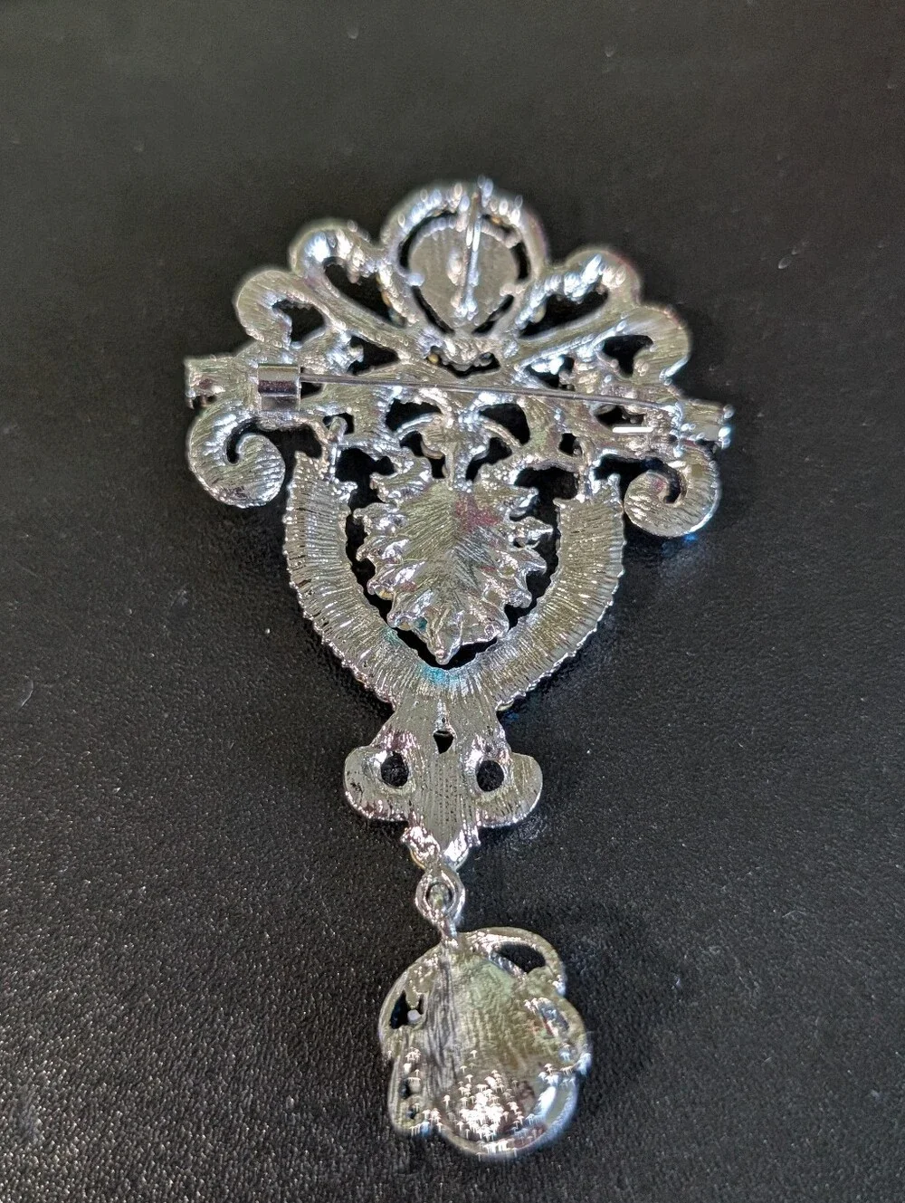 Blue Crystal Teardrop Pendant Brooch - Women Jewelry